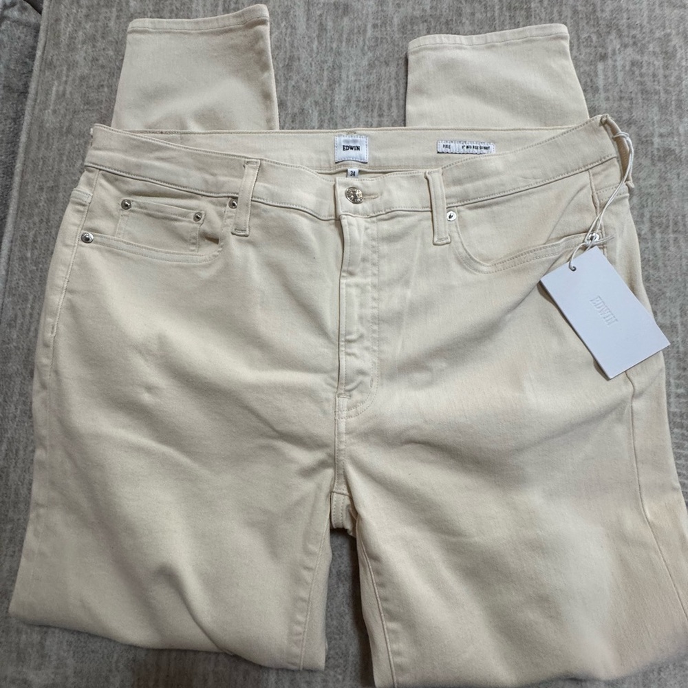 Edwin Women's Cream Skinny Jeans